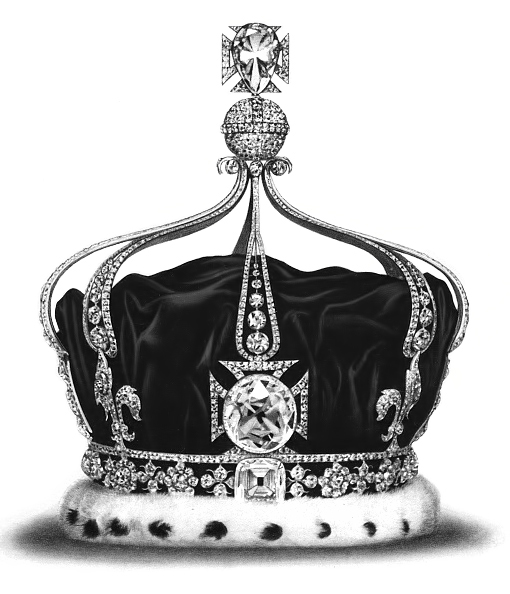 The Koh-i-Noor in the front cross of Queen Mary's Crown