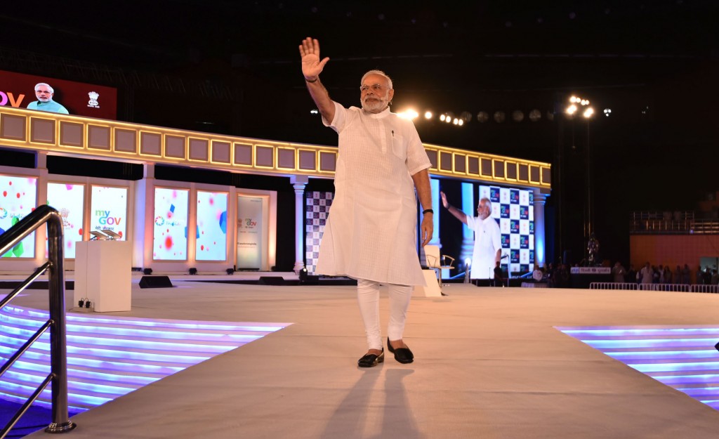 Modi at his first town hall meeting in New Delhi on Aug 6, 2016