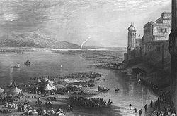 A view of the kumbh mela in Haridwar in the 1850s