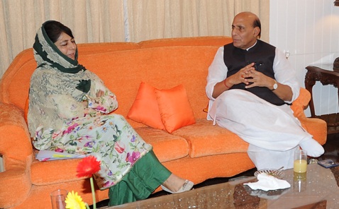 Home Minister Rajnath Singh with J&K Chief Minister Mehbooba Mufti
